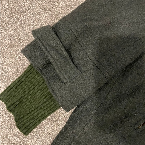 Free People Military Green Wool Mix Duffel Coat With Hood - Size Medium - Picture 2 of 3